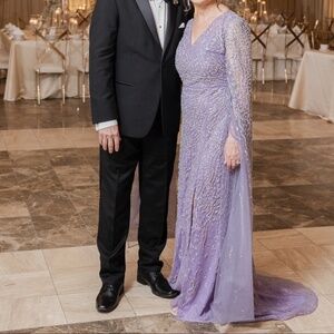 Purple sequence gown dress